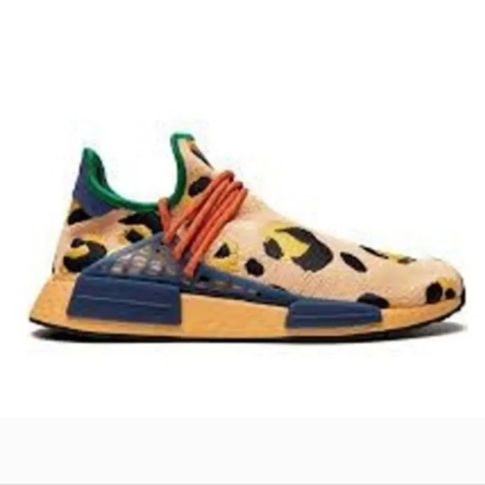 Adidas x Pharrell NMD Hu 'Animal Print' Sneakers Pulse Amber Size 9